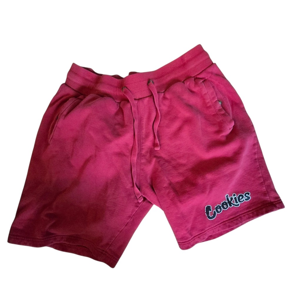 Cookies SF Mens Fleece Sweat Shorts Red Embroidered Logo Size Large Streetwear